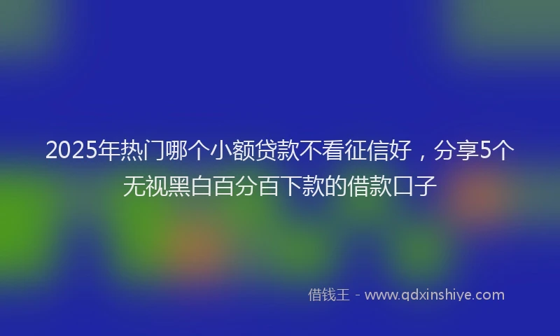 2025年热门哪个小额贷款不看征信好，分享5个无视黑白百分百下款的借款口子