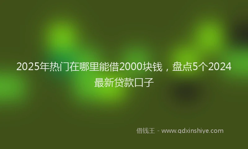 2025年热门在哪里能借2000块钱，盘点5个2024最新贷款口子