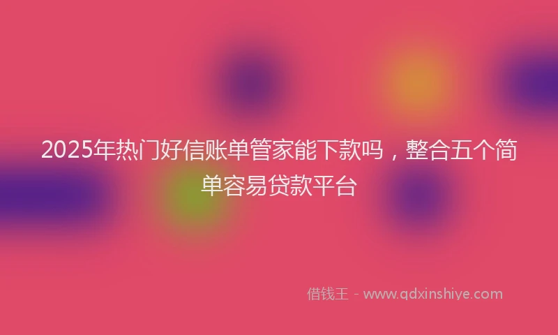 2025年热门好信账单管家能下款吗，整合五个简单容易贷款平台