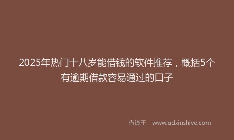 2025年热门十八岁能借钱的软件推荐，概括5个有逾期借款容易通过的口子