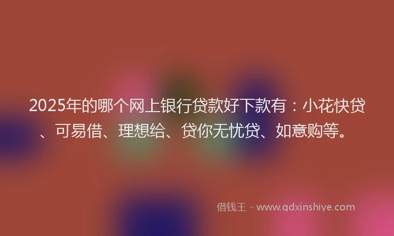 2025年的哪个网上银行贷款好下款有：小花快贷、可易借、理想给、贷你无忧贷、如意购等。