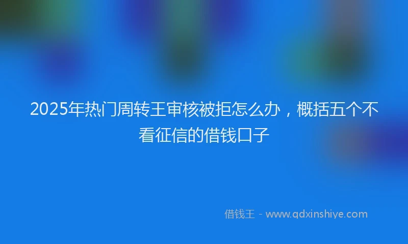 2025年热门周转王审核被拒怎么办，概括五个不看征信的借钱口子