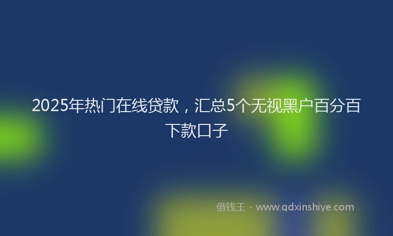 2025年热门在线贷款，汇总5个无视黑户百分百下款口子