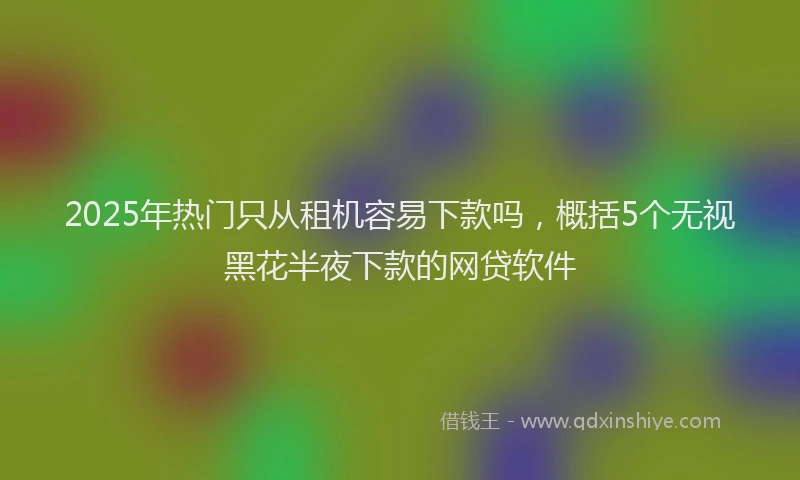 2025年热门只从租机容易下款吗，概括5个无视黑花半夜下款的网贷软件