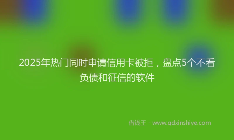 2025年热门同时申请信用卡被拒，盘点5个不看负债和征信的软件
