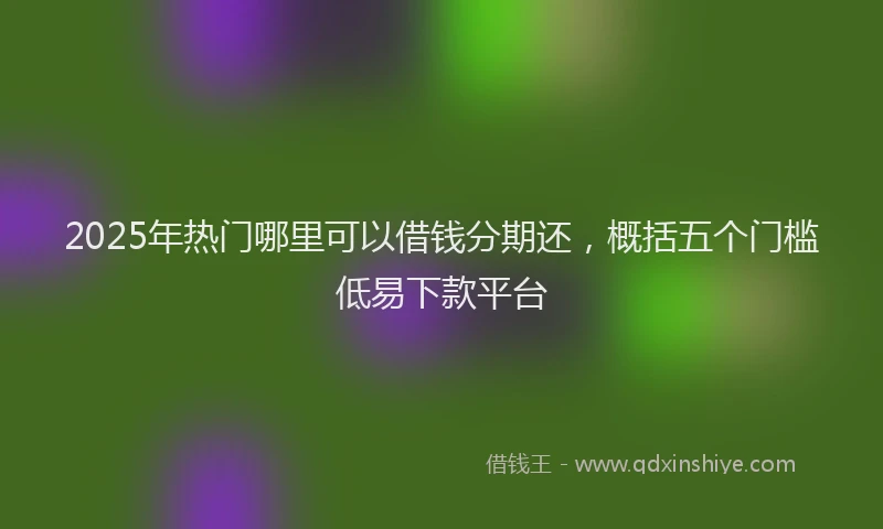 2025年热门哪里可以借钱分期还，概括五个门槛低易下款平台