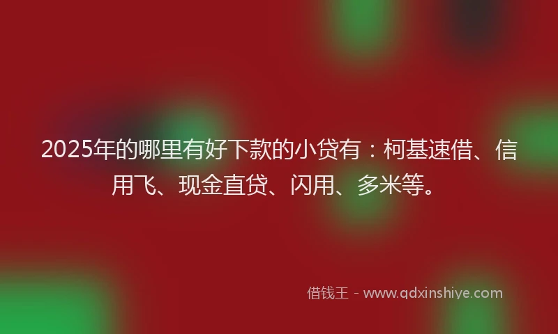 2025年的哪里有好下款的小贷有：柯基速借、信用飞、现金直贷、闪用、多米等。