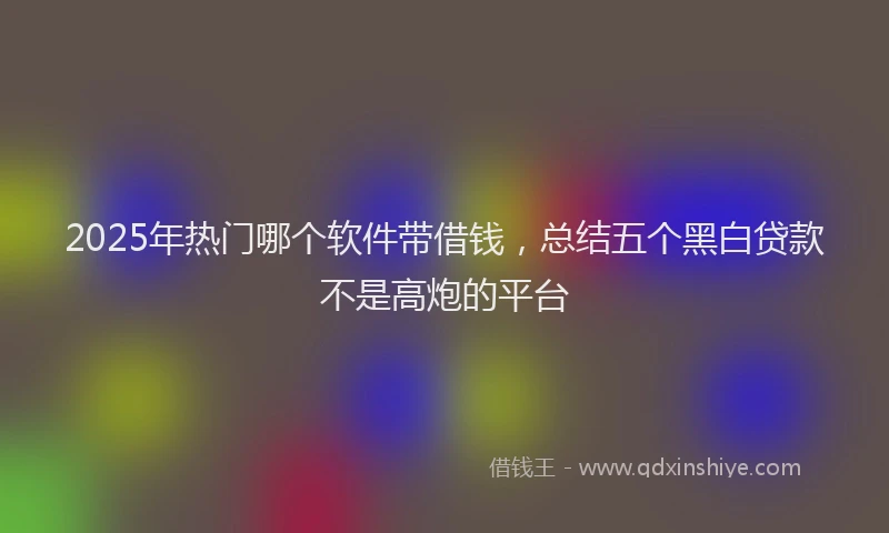 2025年热门哪个软件带借钱，总结五个黑白贷款不是高炮的平台