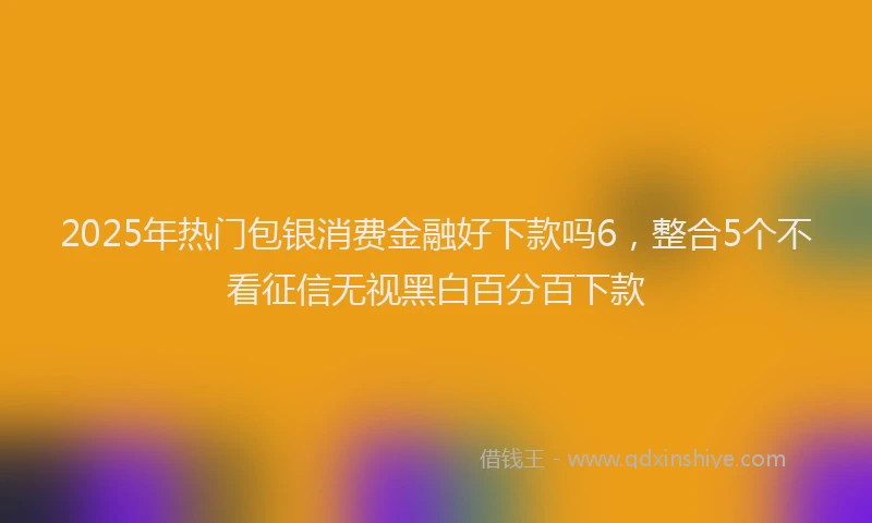2025年热门包银消费金融好下款吗6，整合5个不看征信无视黑白百分百下款