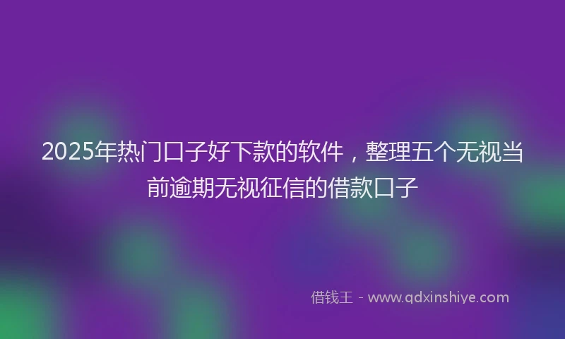 2025年热门口子好下款的软件，整理五个无视当前逾期无视征信的借款口子