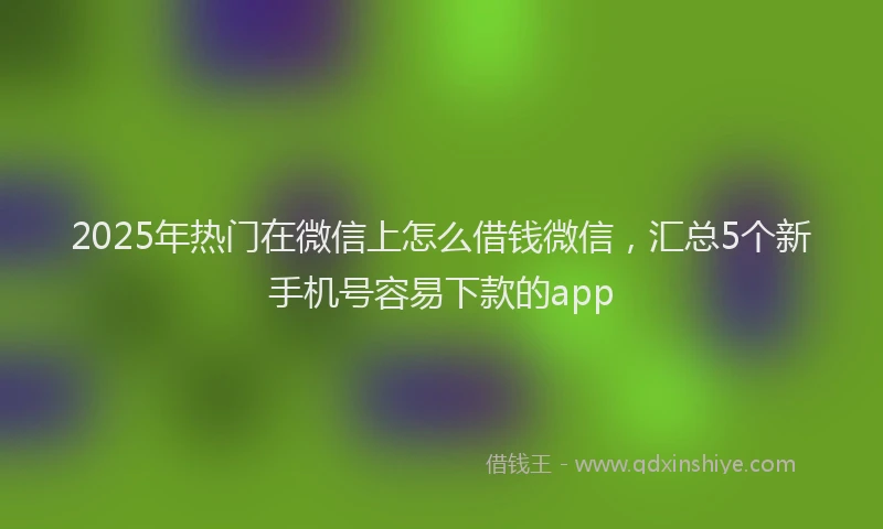 2025年热门在微信上怎么借钱微信，汇总5个新手机号容易下款的app