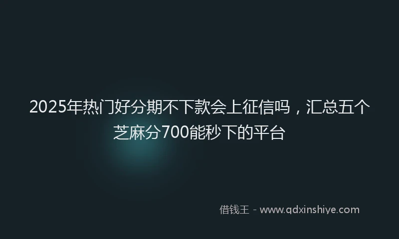 2025年热门好分期不下款会上征信吗，汇总五个芝麻分700能秒下的平台