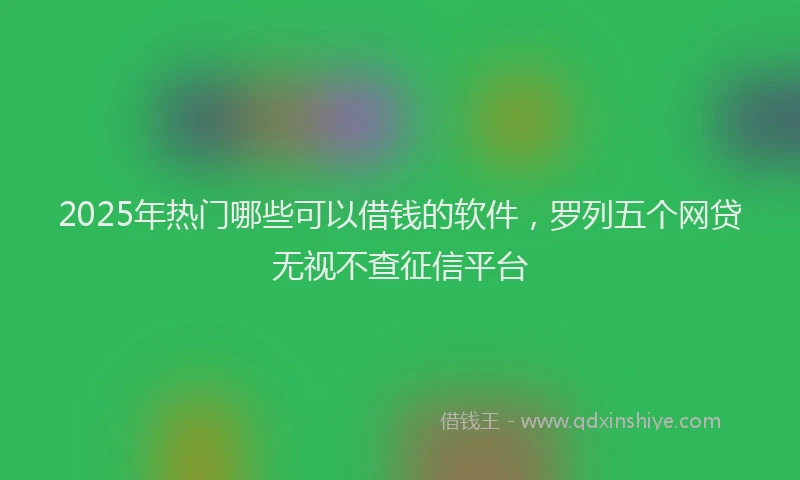2025年热门哪些可以借钱的软件，罗列五个网贷无视不查征信平台