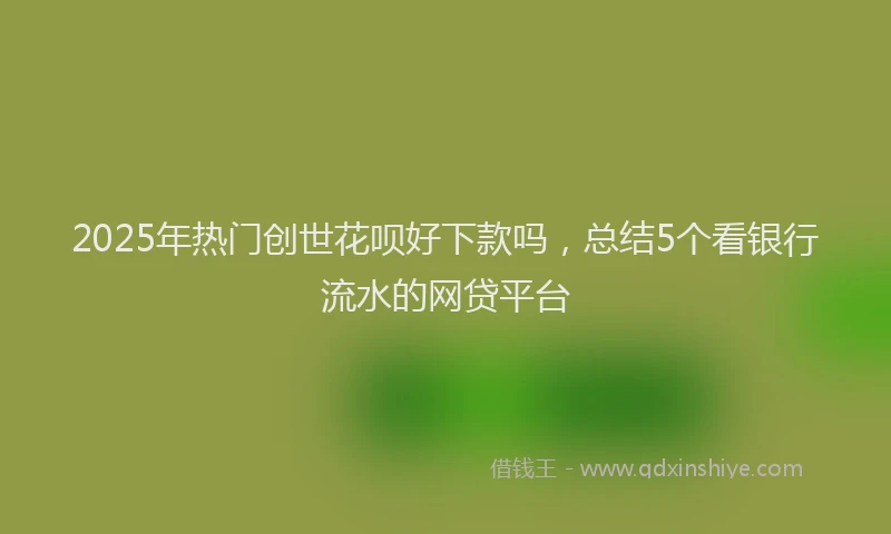 2025年热门创世花呗好下款吗，总结5个看银行流水的网贷平台