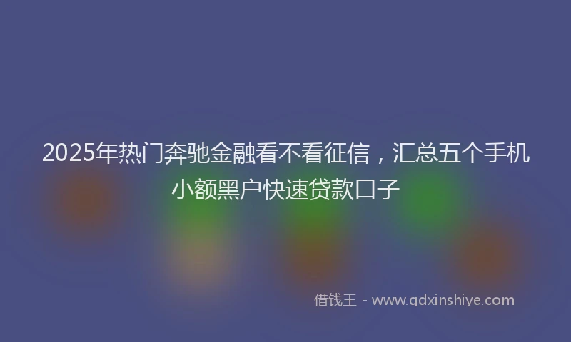 2025年热门奔驰金融看不看征信，汇总五个手机小额黑户快速贷款口子