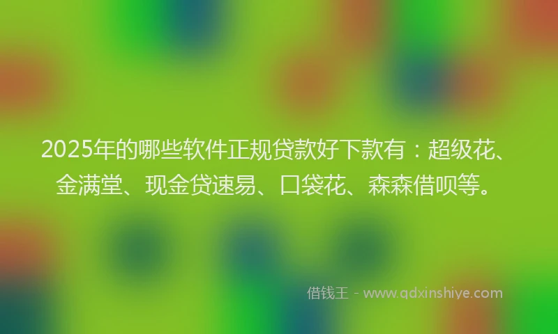 2025年的哪些软件正规贷款好下款有：超级花、金满堂、现金贷速易、口袋花、森森借呗等。
