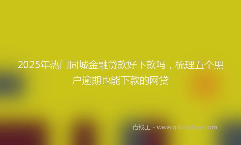 2025年热门同城金融贷款好下款吗，梳理五个黑户逾期也能下款的网贷