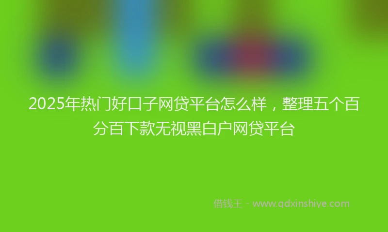 2025年热门好口子网贷平台怎么样，整理五个百分百下款无视黑白户网贷平台