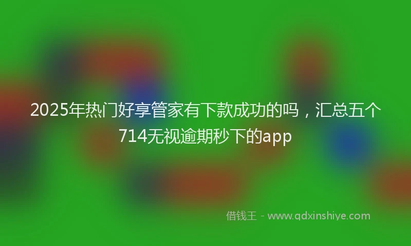 2025年热门好享管家有下款成功的吗，汇总五个714无视逾期秒下的app
