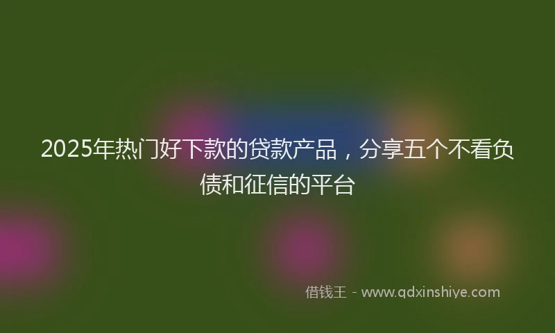2025年热门好下款的贷款产品，分享五个不看负债和征信的平台