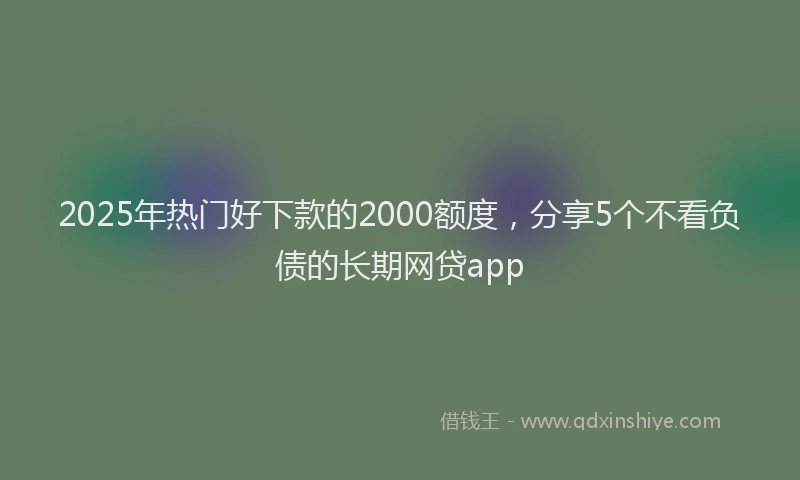 2025年热门好下款的2000额度，分享5个不看负债的长期网贷app