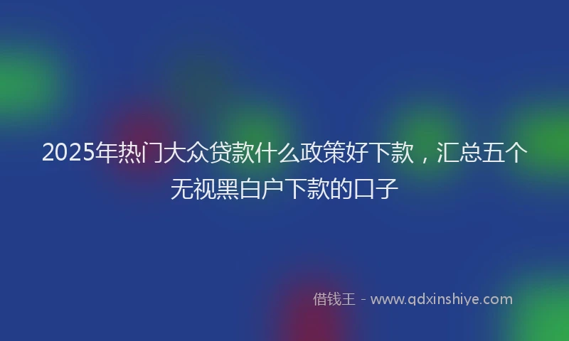 2025年热门大众贷款什么政策好下款，汇总五个无视黑白户下款的口子