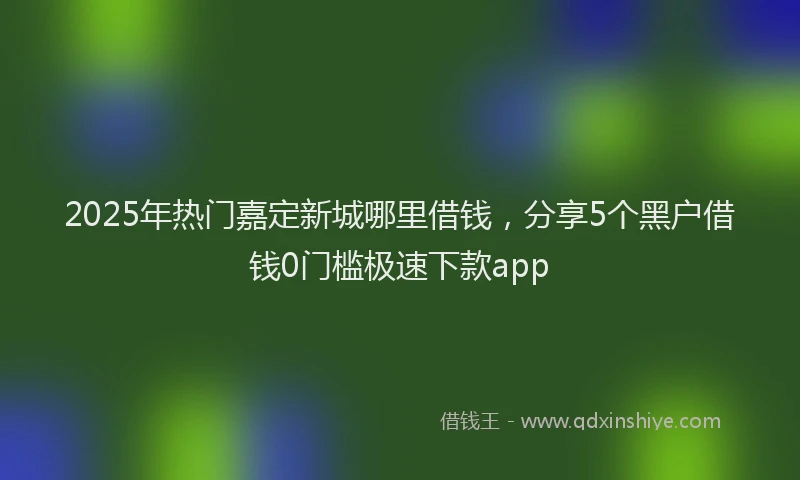2025年热门嘉定新城哪里借钱，分享5个黑户借钱0门槛极速下款app