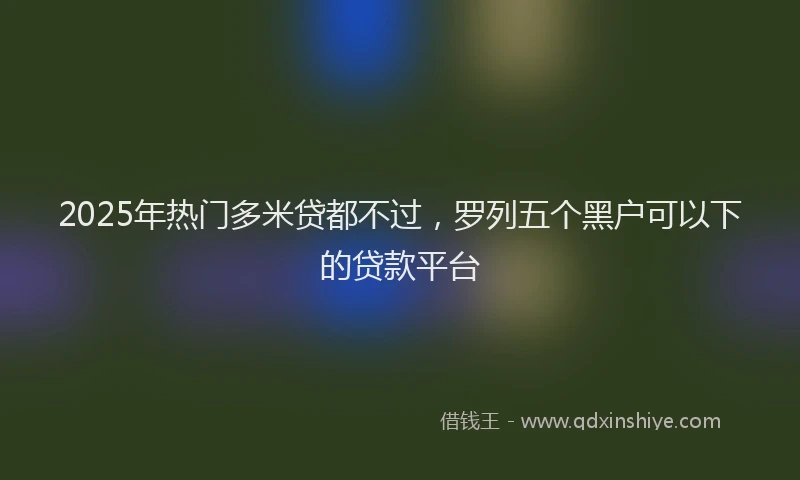 2025年热门多米贷都不过，罗列五个黑户可以下的贷款平台