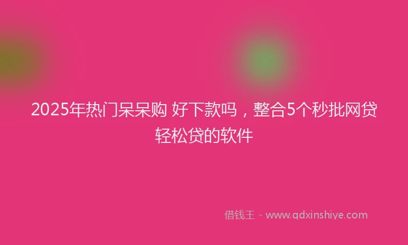 2025年热门呆呆购 好下款吗，整合5个秒批网贷轻松贷的软件