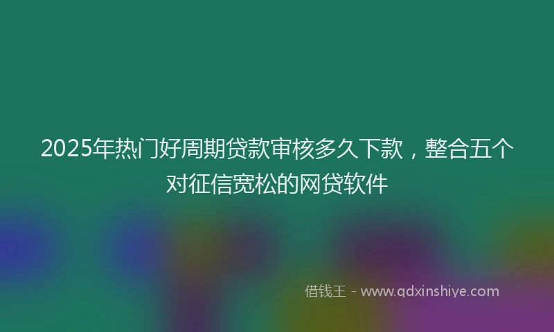 2025年热门好周期贷款审核多久下款，整合五个对征信宽松的网贷软件