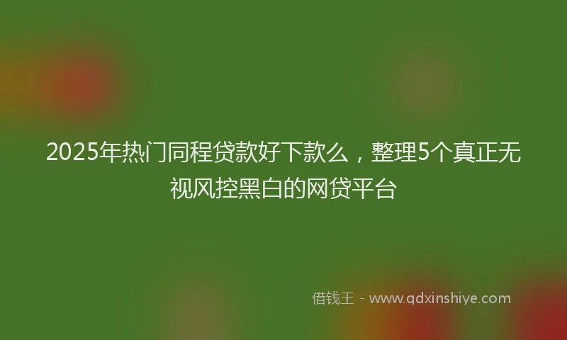 2025年热门同程贷款好下款么，整理5个真正无视风控黑白的网贷平台