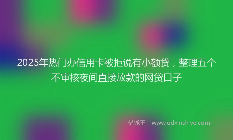 2025年热门办信用卡被拒说有小额贷，整理五个不审核夜间直接放款的网贷口子