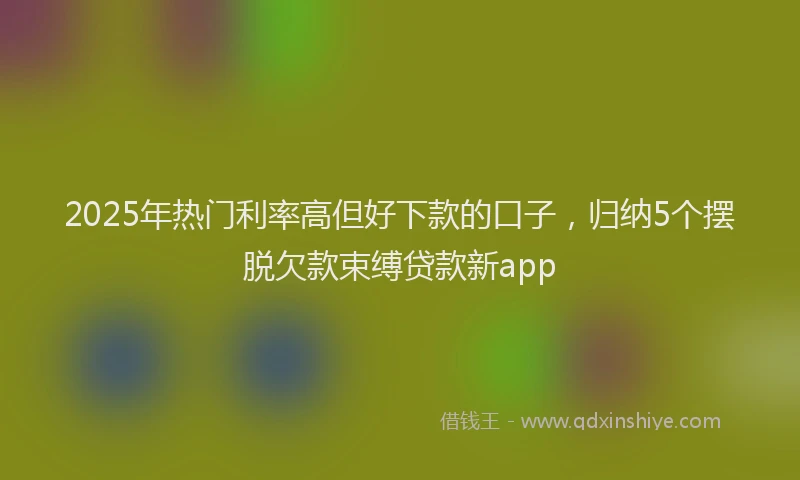 2025年热门利率高但好下款的口子，归纳5个摆脱欠款束缚贷款新app