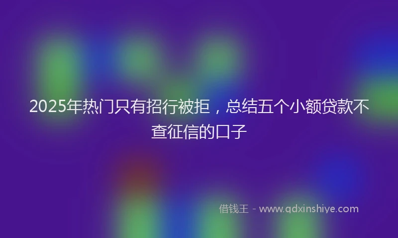 2025年热门只有招行被拒，总结五个小额贷款不查征信的口子