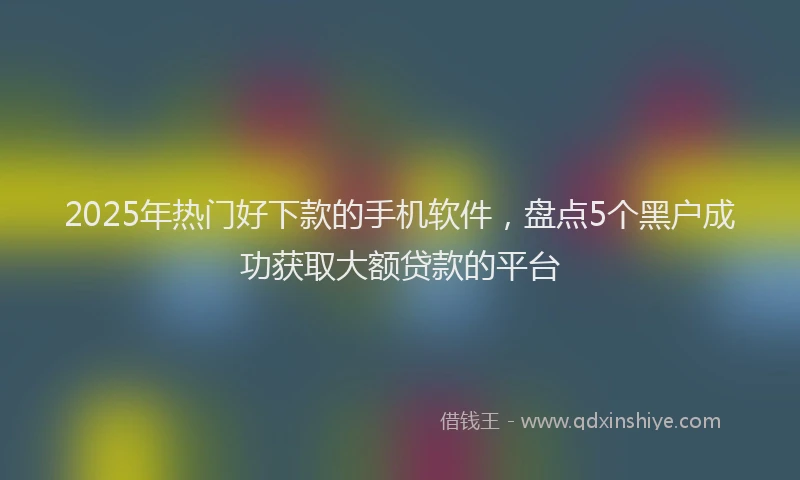 2025年热门好下款的手机软件，盘点5个黑户成功获取大额贷款的平台