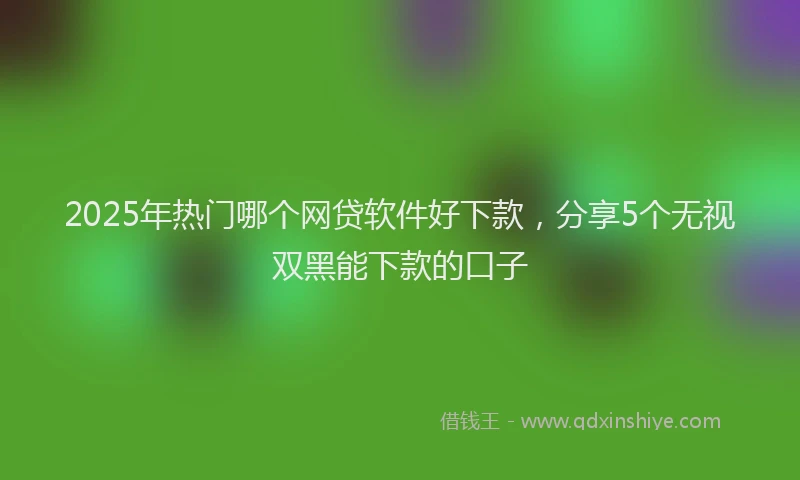 2025年热门哪个网贷软件好下款，分享5个无视双黑能下款的口子