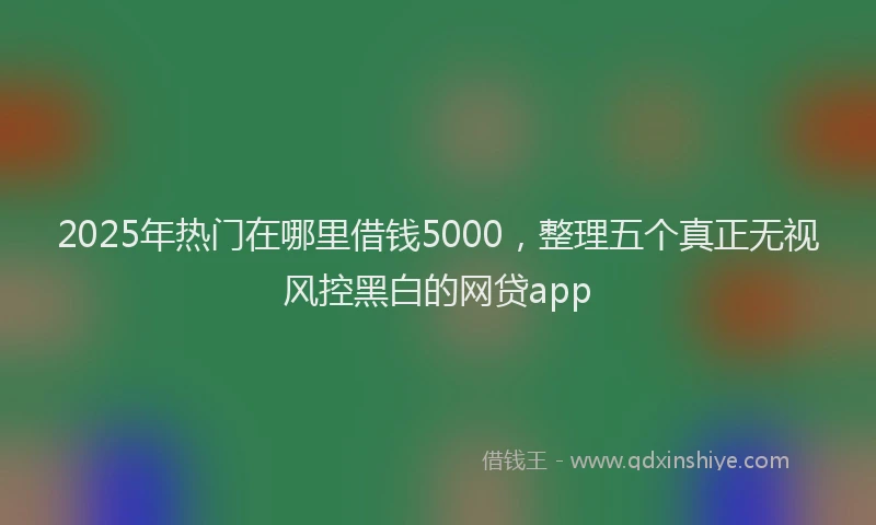 2025年热门在哪里借钱5000，整理五个真正无视风控黑白的网贷app