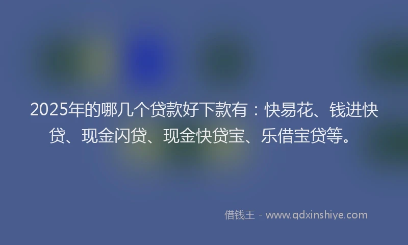 2025年的哪几个贷款好下款有：快易花、钱进快贷、现金闪贷、现金快贷宝、乐借宝贷等。