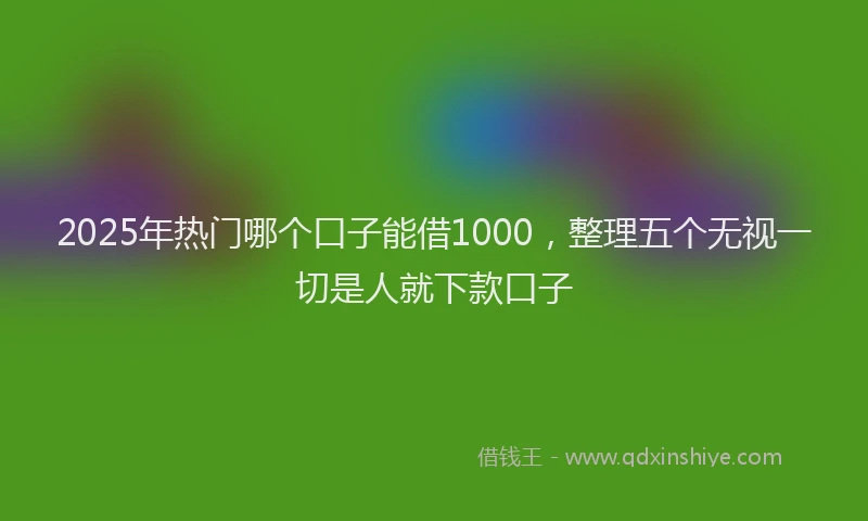 2025年热门哪个口子能借1000，整理五个无视一切是人就下款口子