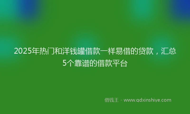 2025年热门和洋钱罐借款一样易借的贷款，汇总5个靠谱的借款平台
