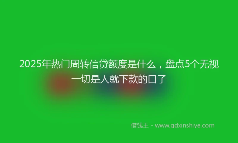2025年热门周转信贷额度是什么，盘点5个无视一切是人就下款的口子
