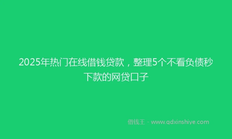 2025年热门在线借钱贷款，整理5个不看负债秒下款的网贷口子
