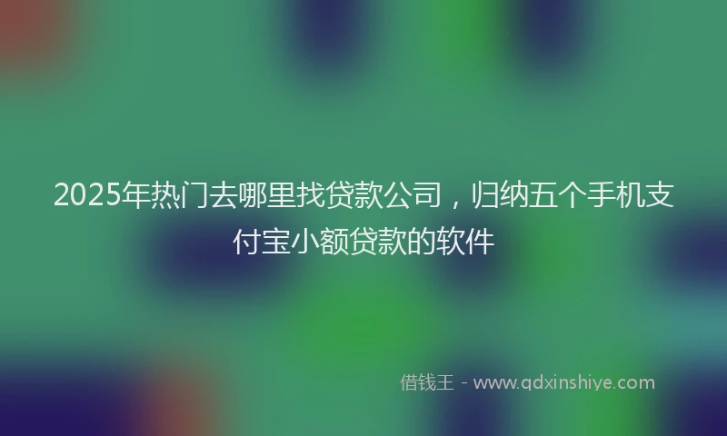 2025年热门去哪里找贷款公司，归纳五个手机支付宝小额贷款的软件