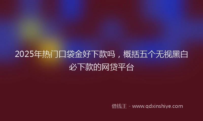 2025年热门口袋金好下款吗，概括五个无视黑白必下款的网贷平台