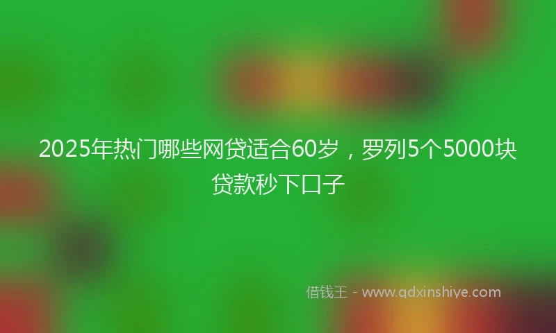 2025年热门哪些网贷适合60岁，罗列5个5000块贷款秒下口子