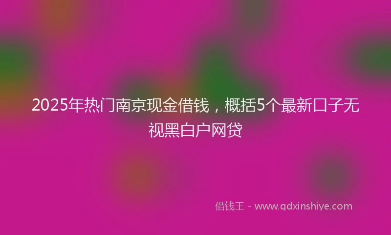 2025年热门南京现金借钱，概括5个最新口子无视黑白户网贷