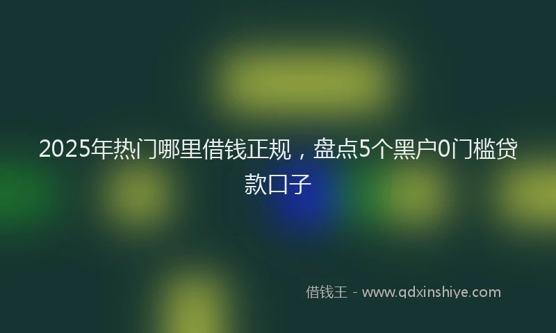 2025年热门哪里借钱正规，盘点5个黑户0门槛贷款口子