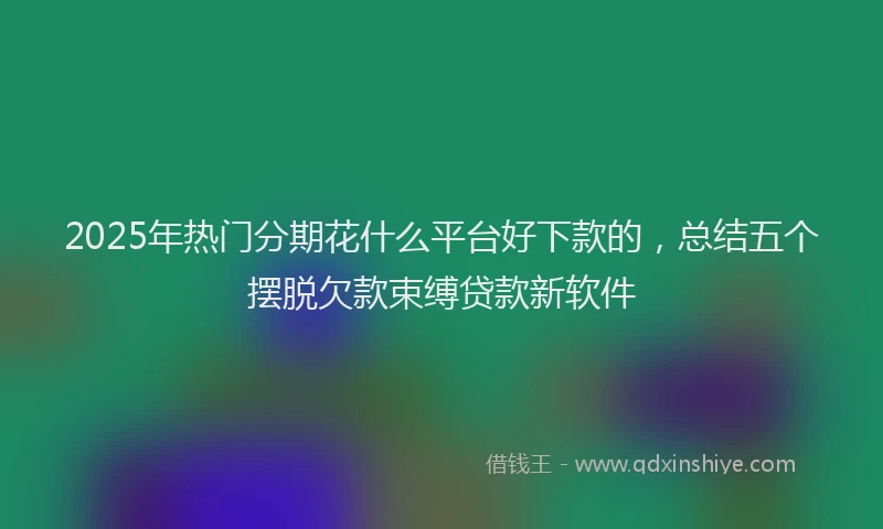 2025年热门分期花什么平台好下款的，总结五个摆脱欠款束缚贷款新软件