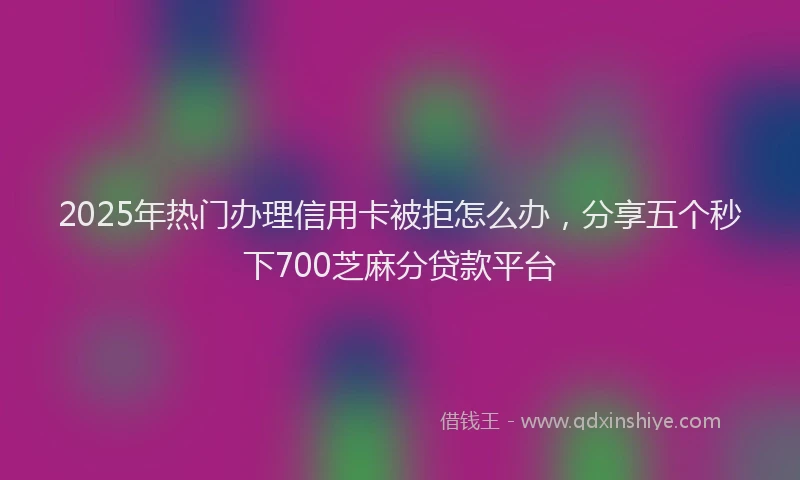 2025年热门办理信用卡被拒怎么办，分享五个秒下700芝麻分贷款平台