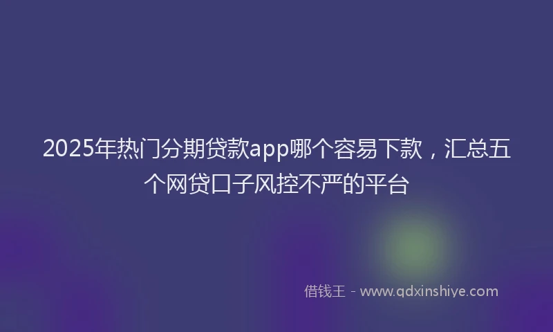 2025年热门分期贷款app哪个容易下款，汇总五个网贷口子风控不严的平台